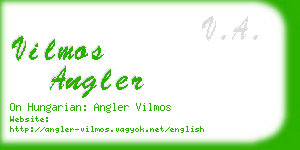 vilmos angler business card